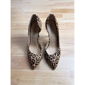 Kristin Cavallari Chinese Laundry Leopard Calf Hair Pumps 11 Pointed Toe d'Orsay